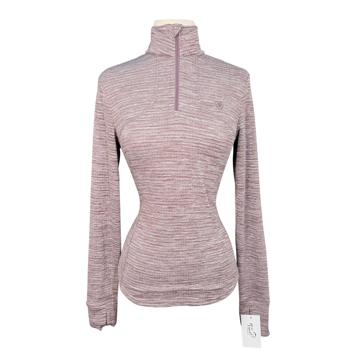 Ariat Team Gridwork 1/4 Zip Baselayer in Heather Purple