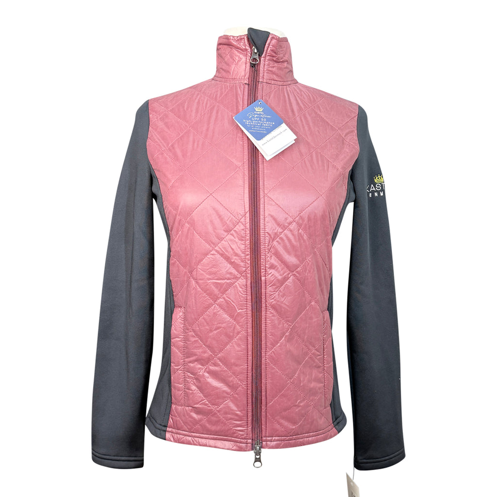 Kastel Quilted Front Full Zip Jacket in Black/Burgundy 