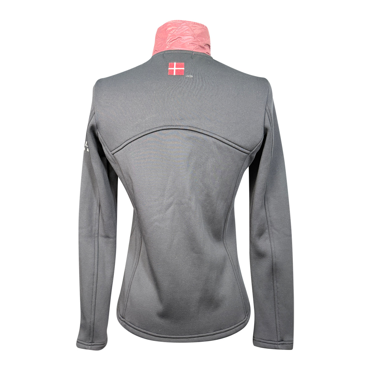 Kastel Quilted Front Full Zip Jacket in Black/Burgundy 