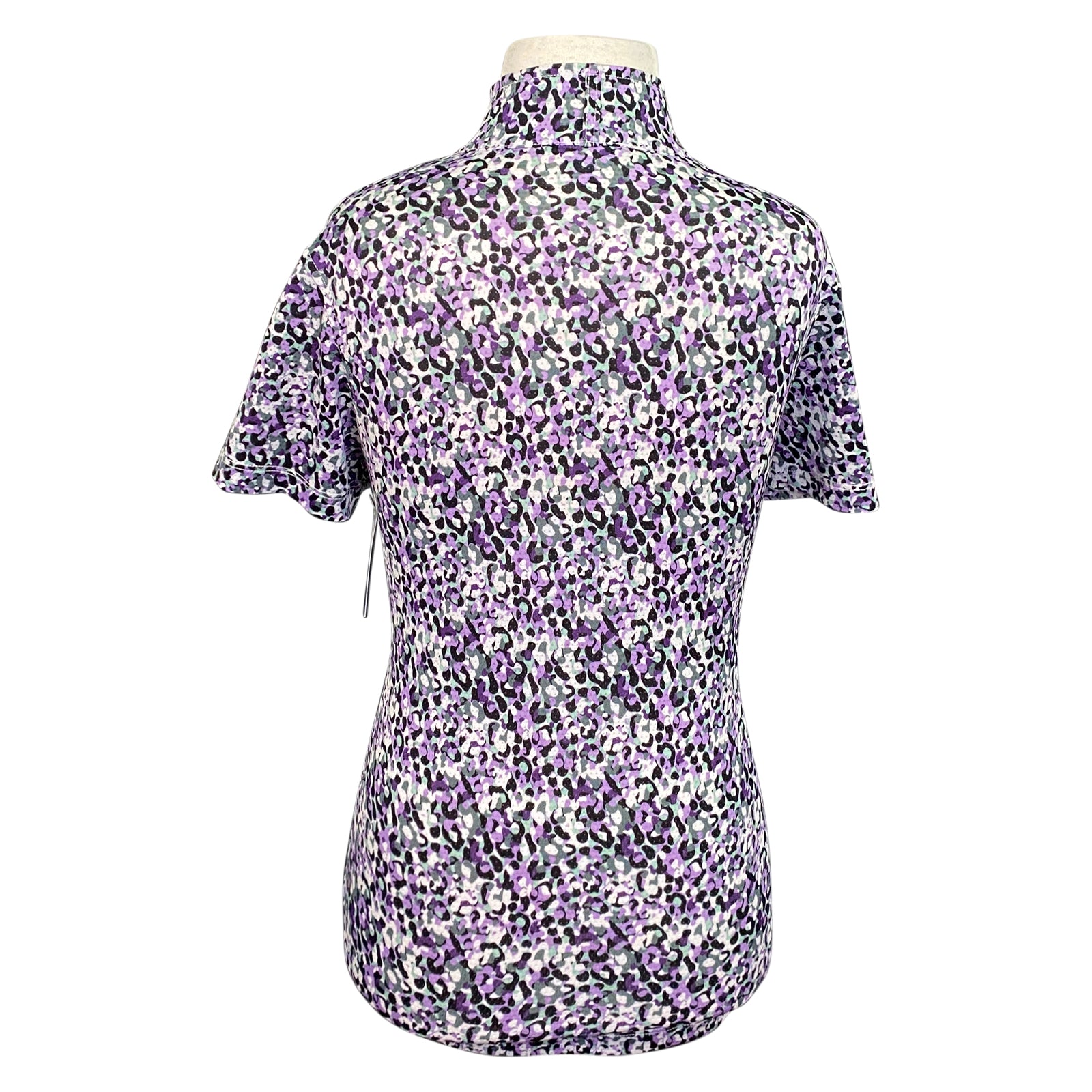 Back of Kerrits 'Aire Ice Fil' Shirt in Purple Cheetah - Children's Large