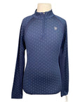 Ariat TEK Heat Series Long Sleeve Shirt in Navy/Polka Dots - Children's 10 (Medium)