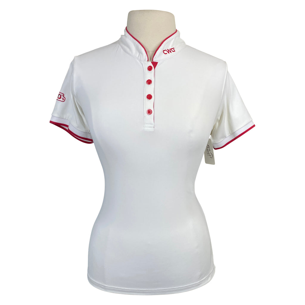 CWD Classic Polo Shirt in White/Red Accents - Women's Small