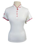 CWD Classic Polo Shirt in White/Red Accents - Women's Small