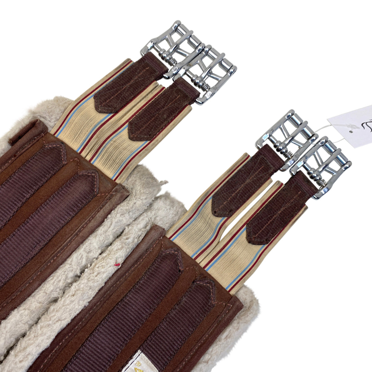Lettia Clik Girth with CoolMax in Brown/White 