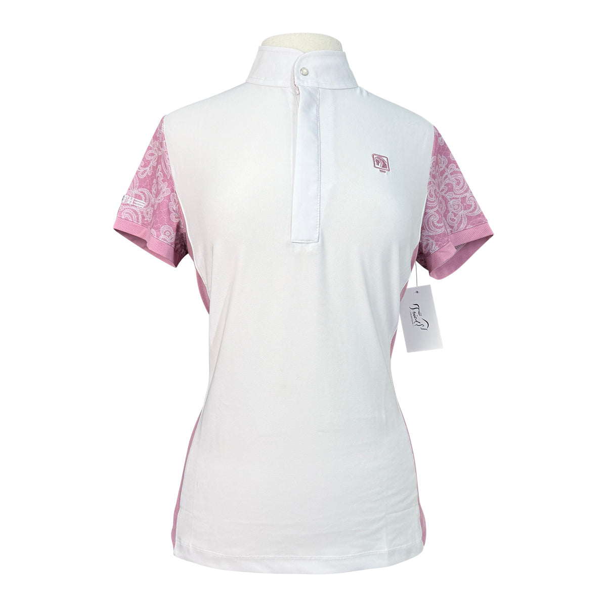 Romfh 'Schuyler' Short Sleeve Show Shirt  in White/Pink Ivy