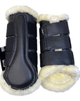 Horze Wilton Faux Fur Brushing Boots in Black