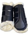 Horze Wilton Faux Fur Brushing Boots in Black