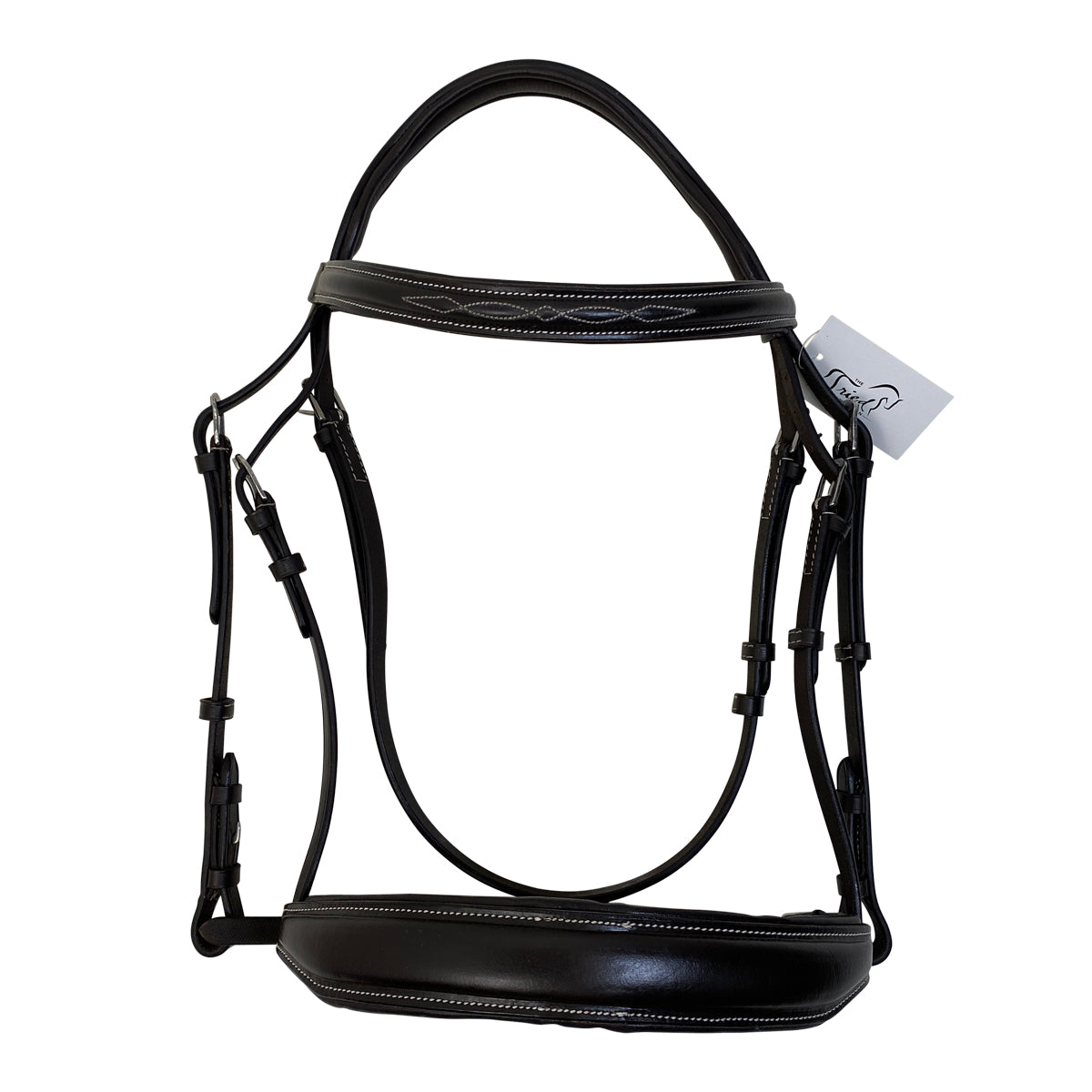 Fancy Raised Padded Bridle w/Crank Noseband in Chocolate