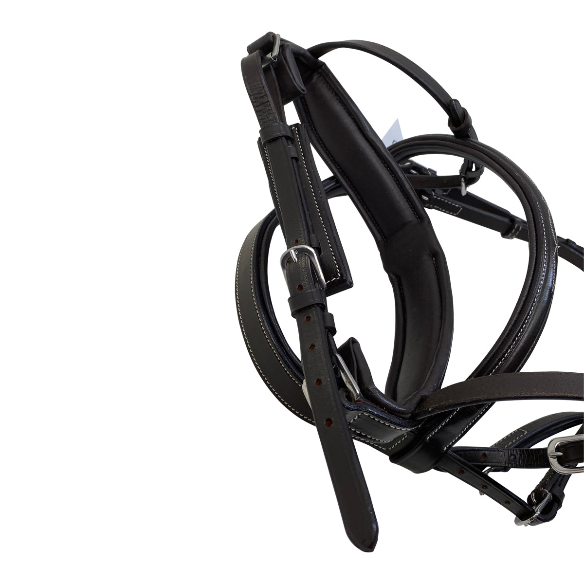 Fancy Raised Padded Bridle w/Crank Noseband in Chocolate