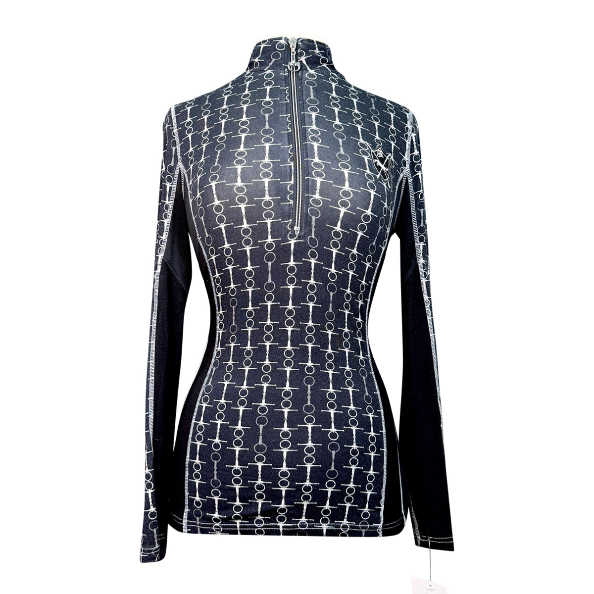Goode Rider 1/2 Zip Bamboo L/S Shirt in Black/Grey Bits
