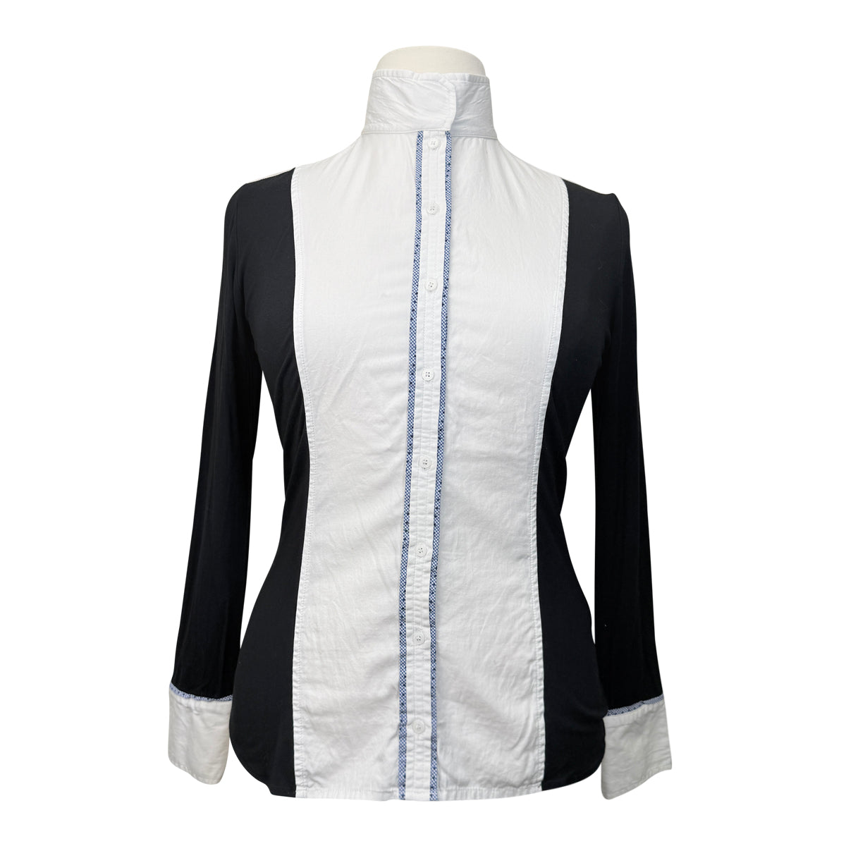 Le Fash Open Placket Shirt in White/Black - Women's XL