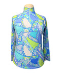 G Lifestyle Long Sleeve Sun Shirt in Monte Carlo Aqua Peri