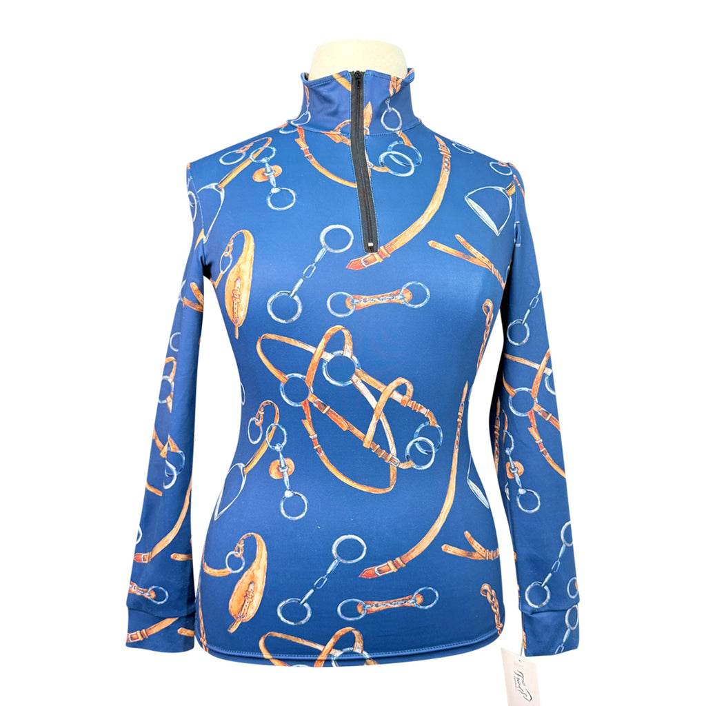 Long Sleeve Schooling Shirt in Navy/Bridles