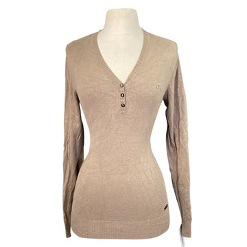 AA Platinum V-Neck Sweater with Buttons in Straw