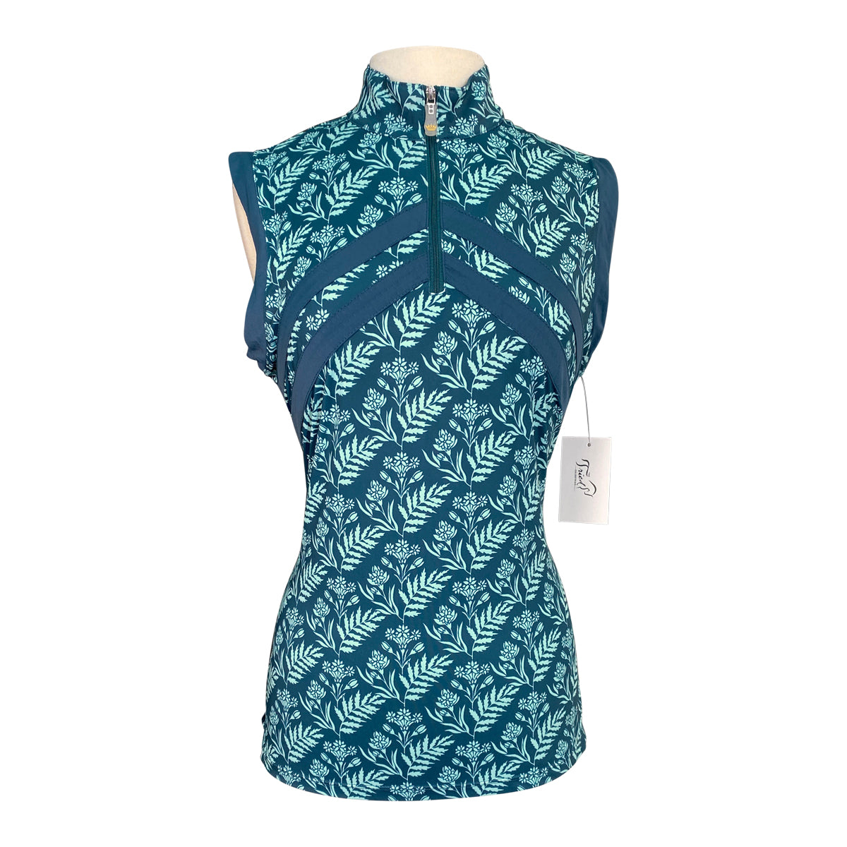 Kastel Chevron Sleeveless Sunshirt in Teal Botanical