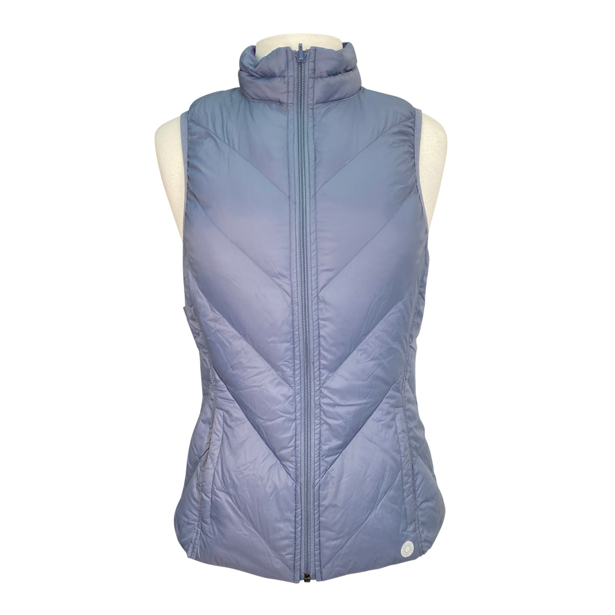 Dover Saddlery Puffer Vest in Blue/ Purple Waves reversible