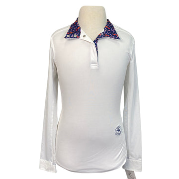 Essex Classic Talent Yarn Show Shirt in White/Seahorses
