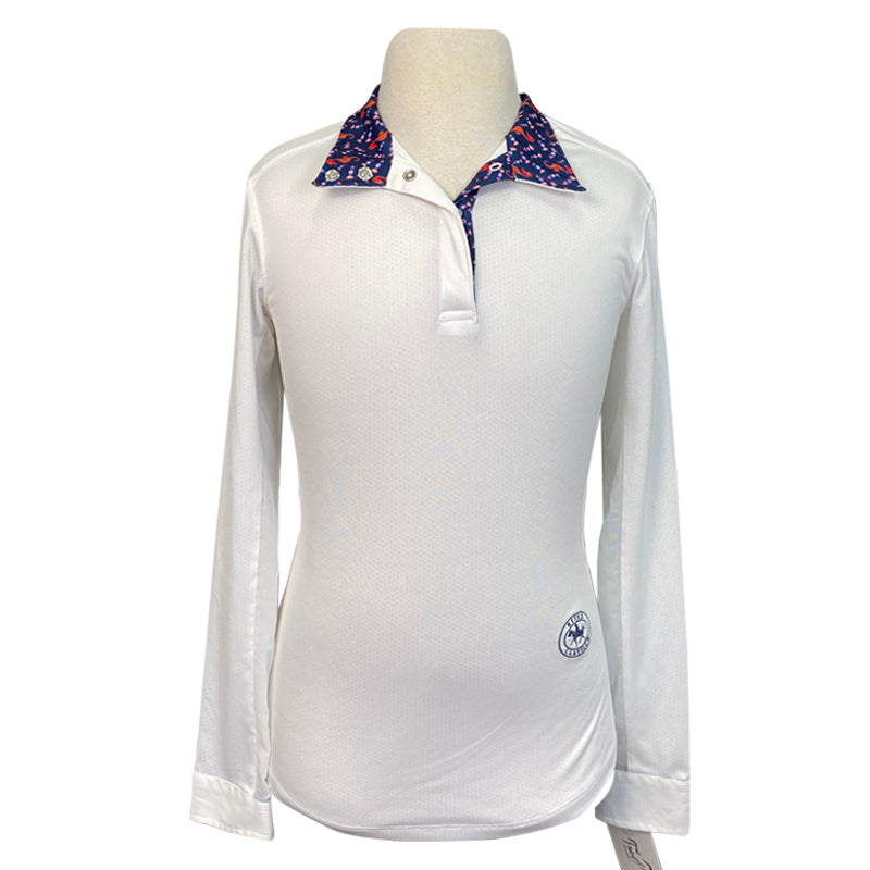 Essex Classic Talent Yarn Show Shirt in White/Seahorses