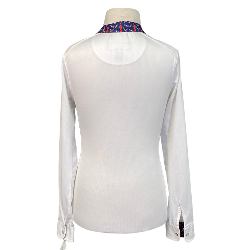 Essex Classic Talent Yarn Show Shirt in White/Seahorses