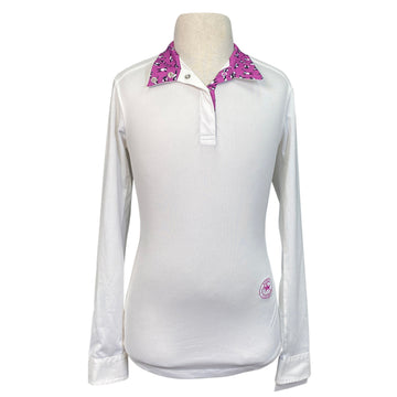 Essex Classic Talent Yarn Show Shirt in White/ Purple Panda