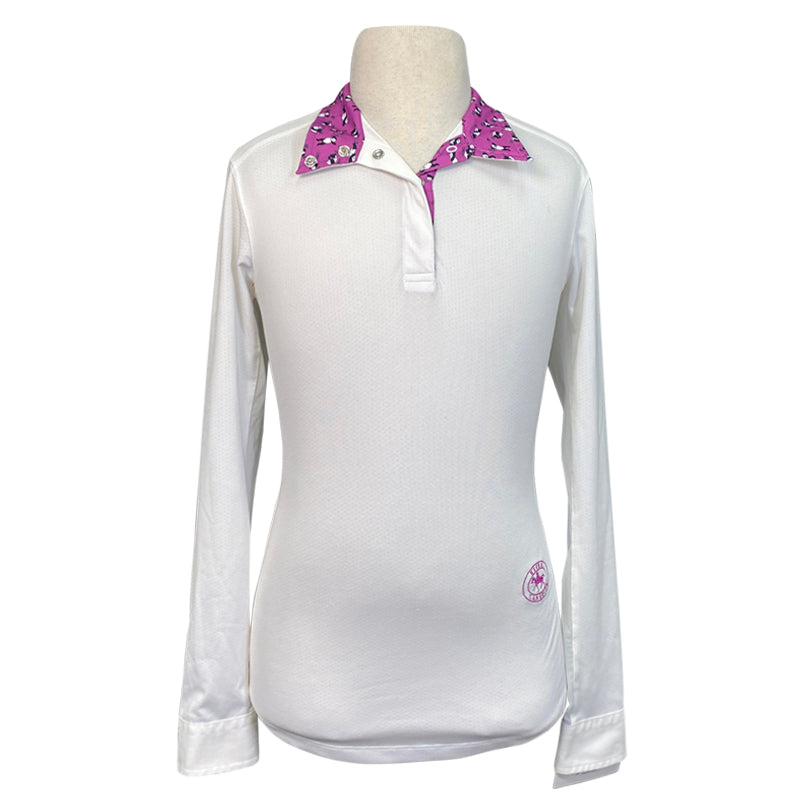Essex Classic Talent Yarn Show Shirt in White/ Purple Panda