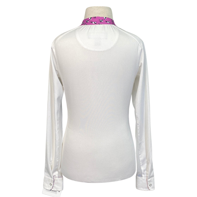 Essex Classic Talent Yarn Show Shirt in White/ Purple Panda