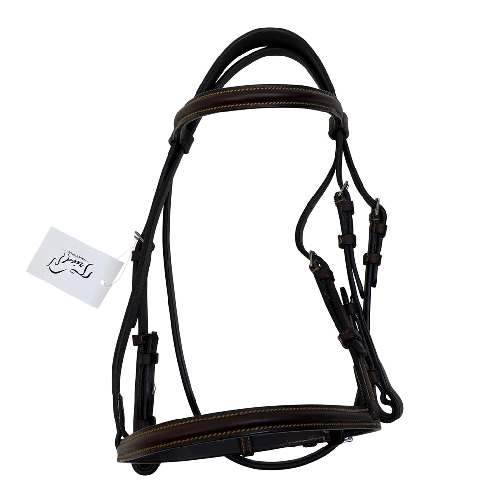 Bobby's English Tack Signature Series Classic Raised Snaffle Bridle in Mahogany