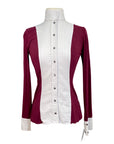 Le Fash Open Placket Shirt in Maroon/White
