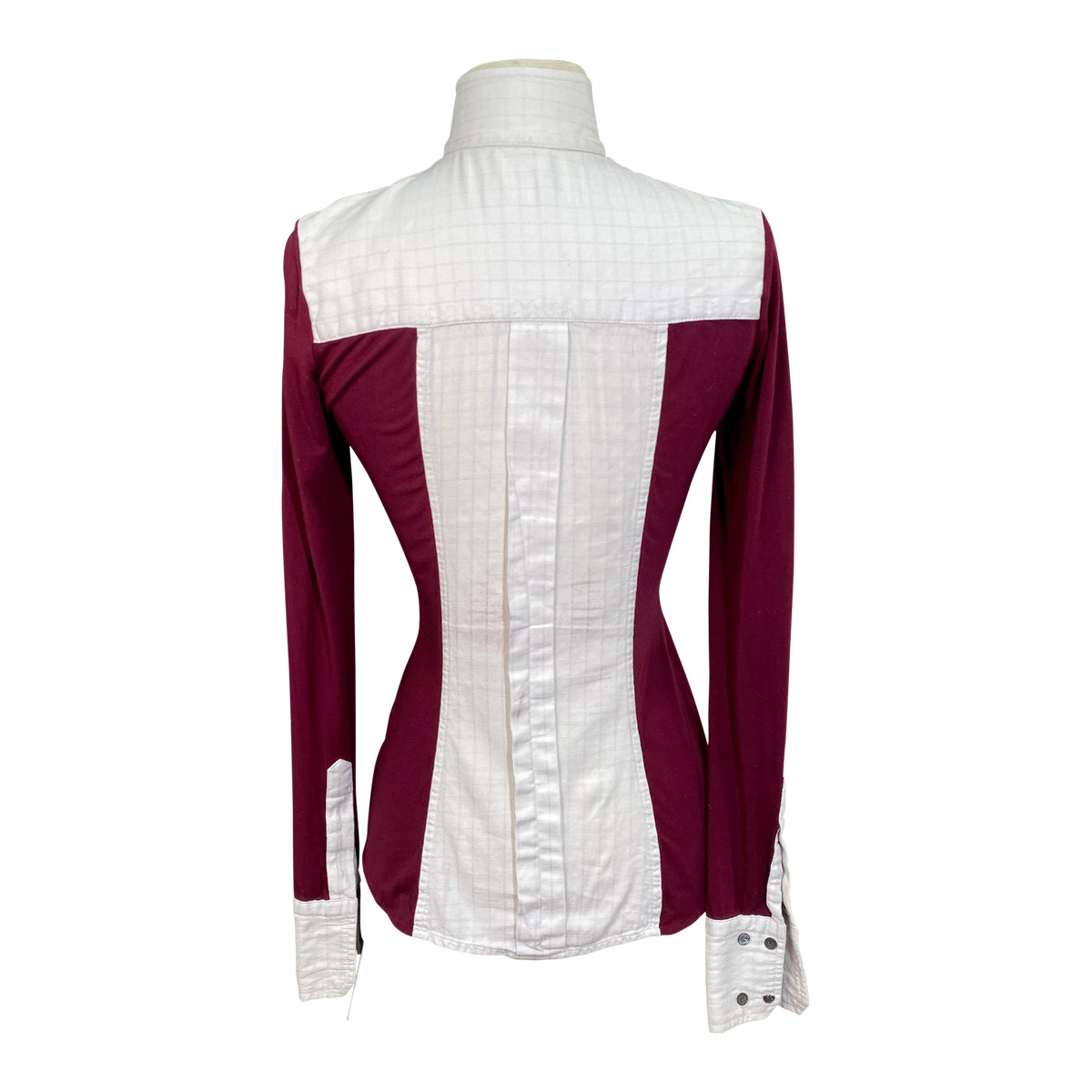 Le Fash Open Placket Shirt in Maroon/White