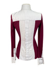 Le Fash Open Placket Shirt in Maroon/White