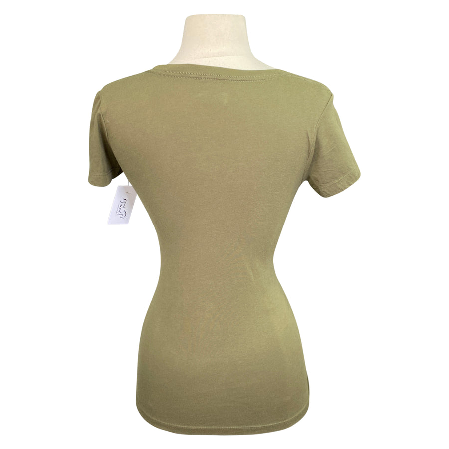 Back of Spiced Equestrian 'Course Walk' Tee in Olive 