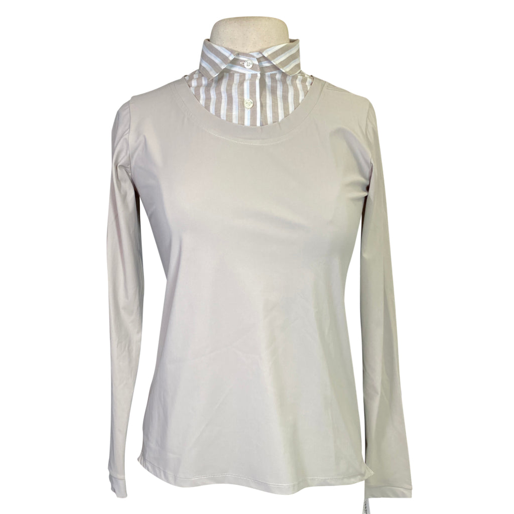 Callidae 'The Practice' Long Sleeve Shirt in Sand/Ocean Stripe - Women's Large