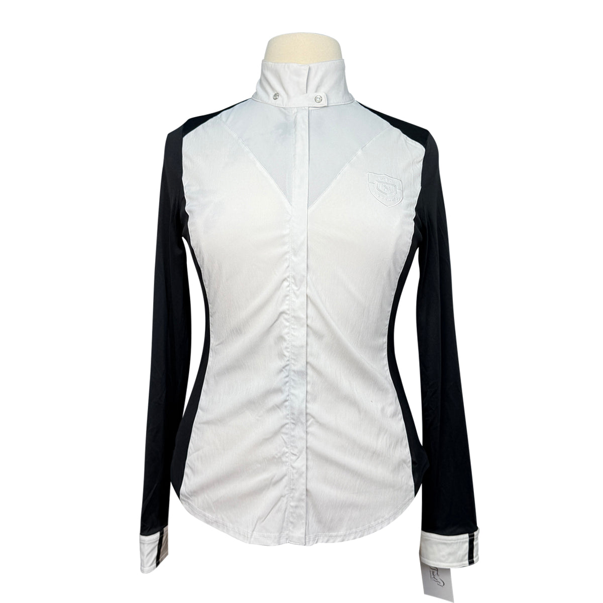 Asmar Equestrian Zippered Show Shirt in Black/White 