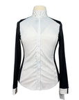 Asmar Equestrian Zippered Show Shirt in Black/White 