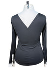 Asmar Equestrian Zippered Show Shirt in Black/White - Women's Large