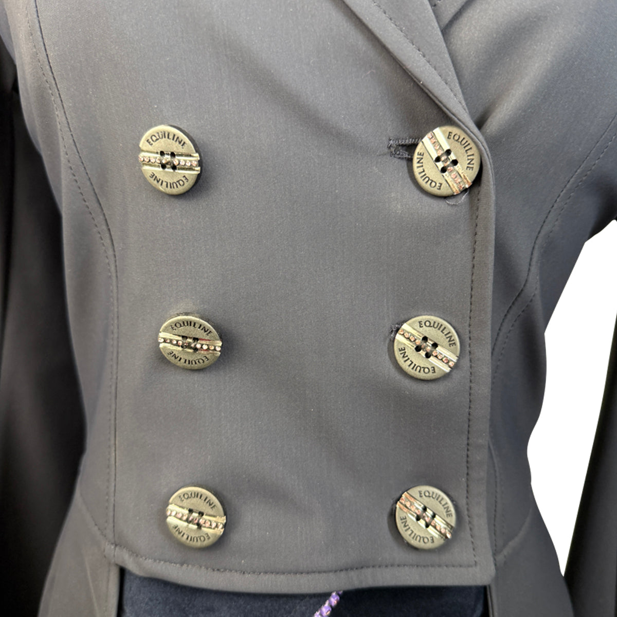 Equiline 'Adriana' Dressage Tailcoat in Navy w/Purple - Women's IT 42 (US 8)