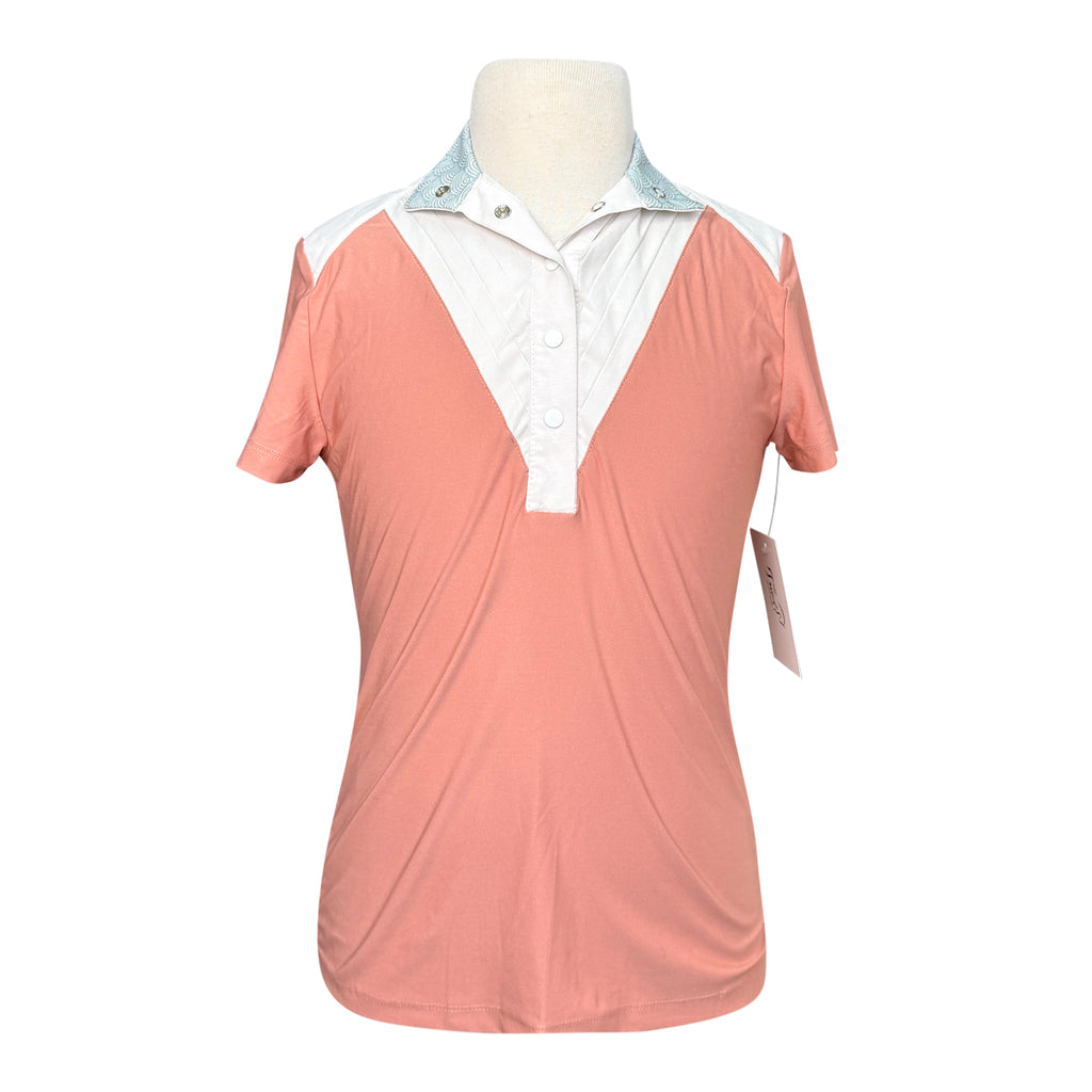 CRINIĒRE 'Margot' Short Sleeve Show Shirt in Peach