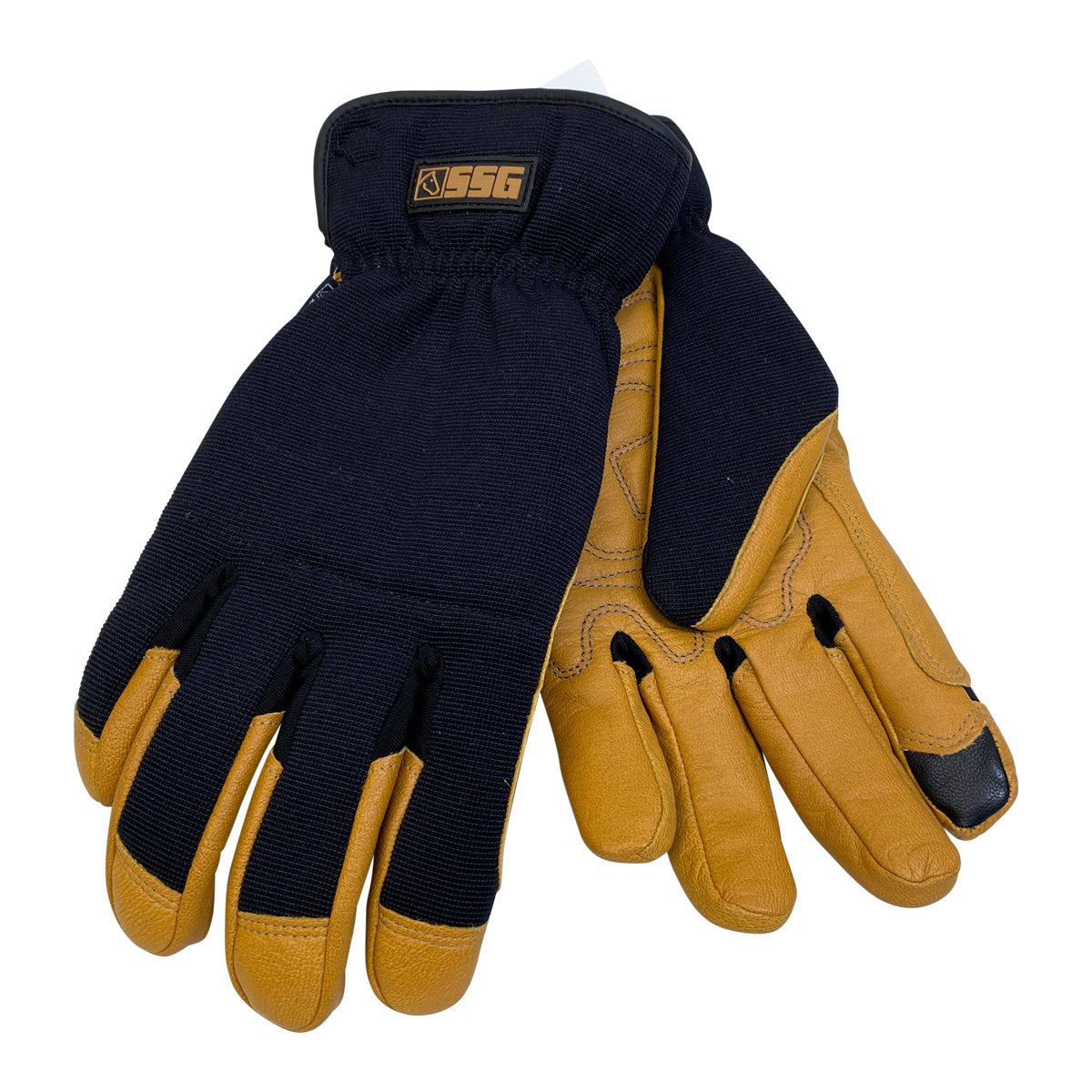 SSG Heavy Duty Leather Work Crew Glove  in Black/Yellow 