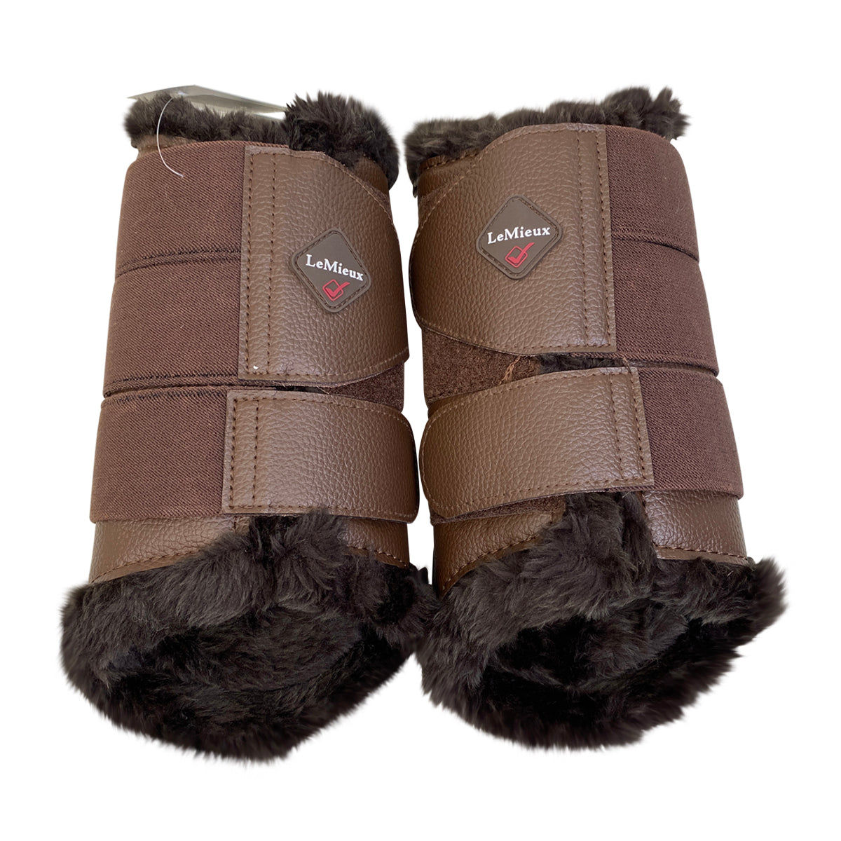 LeMieux Fleece Lined Brushing Boots in Brown