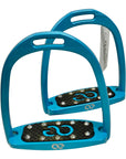 American Equus "Sport" English Spike Slim Stirrups in Light Blue