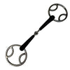 Centaur Rubber Single Jointed Loop Ring Bit in Stainless Steel/Black - 5.5"