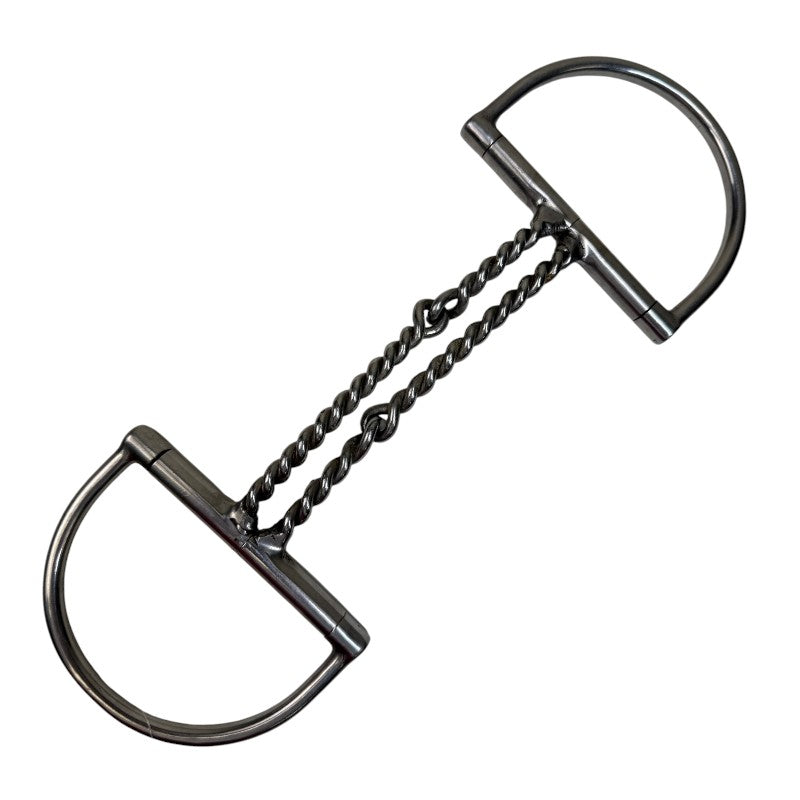 Double Twisted Wire Dee Ring Snaffle Bit in Stainess Steel - 5.5"