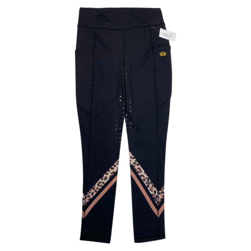 Kastel Denmark Full Grip Tights in Black/Pink Cheetah - Women's Large