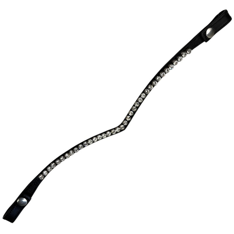 Lumiere 'Diamante' Crystal Browband in Black - Full