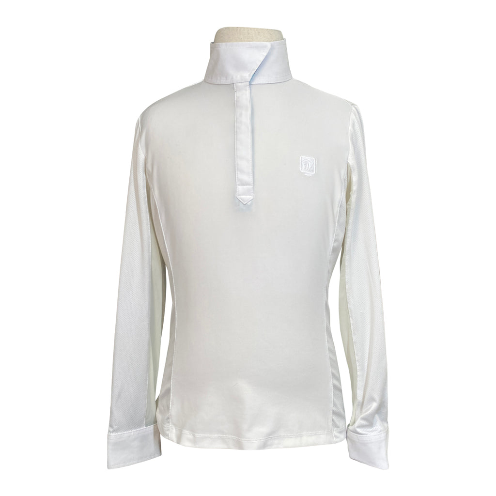 Romfh 'Signature Bits' Show Shirt in White/Aqua Horses - Children's Large