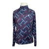 Ariat 'Lowell 2.0' 1/4 Zip Shirt in Navy w/ Red & White Bits - Children's Medium