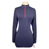 Kastel Denmark 1/4 Zip Sun Shirt in Navy/Maroon - Women's XL