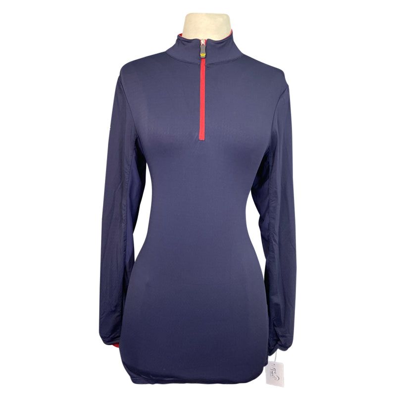 Kastel Denmark 1/4 Zip Sun Shirt in Navy/Maroon - Women's XL