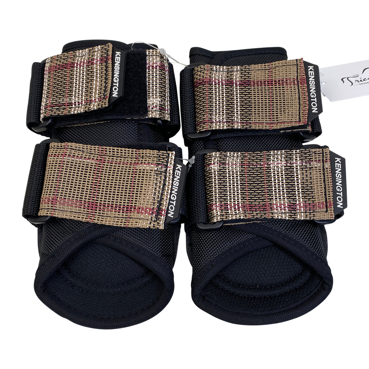 Kensington Boots in Black/Plaid Straps