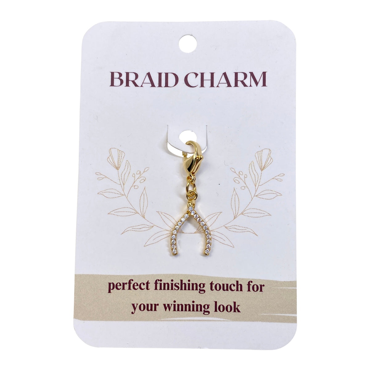 DuBois Cheval Braid Charm in Gold Wishbone